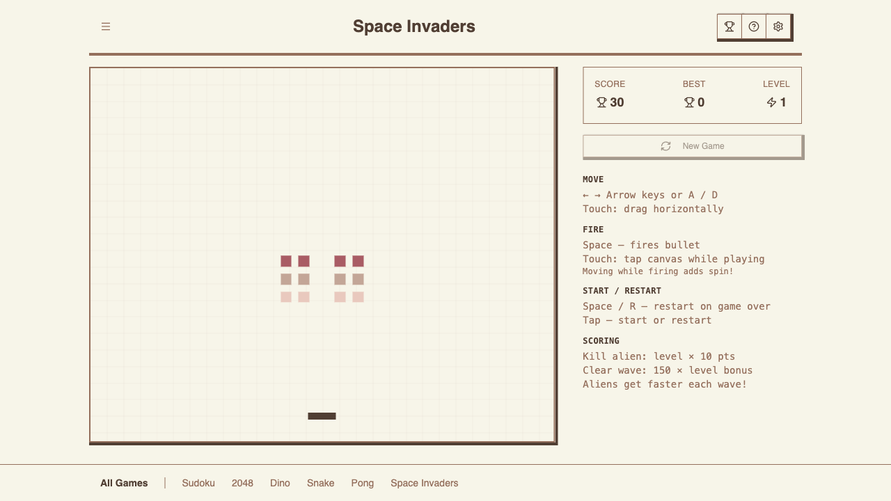 Space Invaders game preview